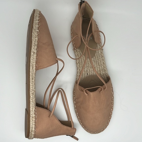 Eileen‎ Fisher Espadrille Leather Lace up Braided Flat Sandal Tan Shoes Size 9 - Picture 11 of 11
